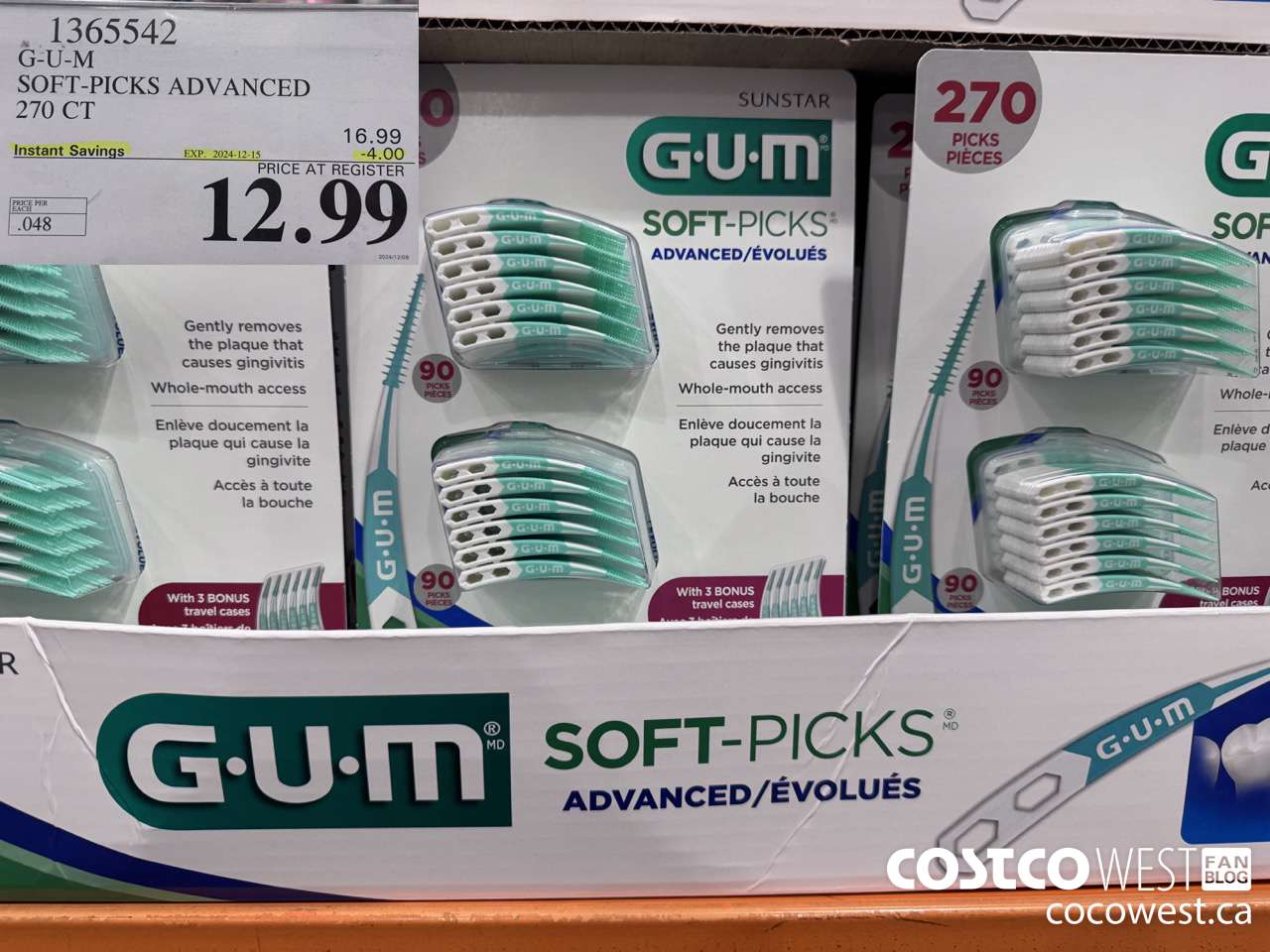 1365542 G-U-M SOFT-PICKS ADVANCED 270 CT ($4.00 INSTANT SAVINGS EXPIRES ON 2024-12-15) $12.99