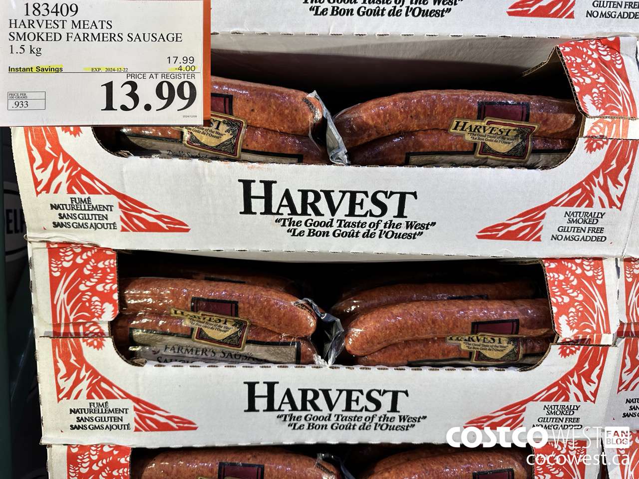 183409 HARVEST MEATS SMOKED FARMERS SAUSAGE 1.5 kg ($4.00 INSTANT SAVINGS EXPIRES ON 2024-12-22) $13.99