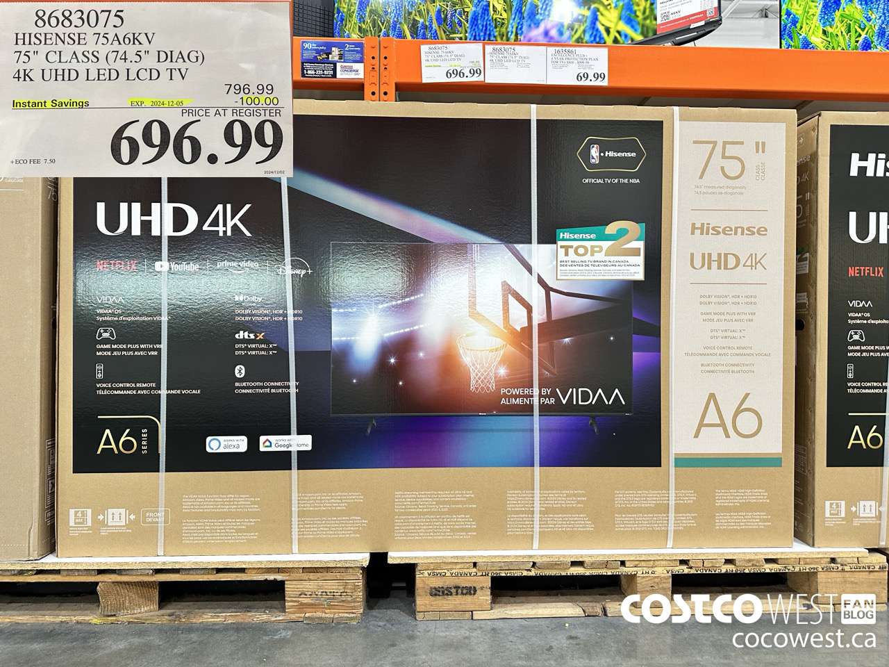 8683075 HISENSE 75A6KV 75