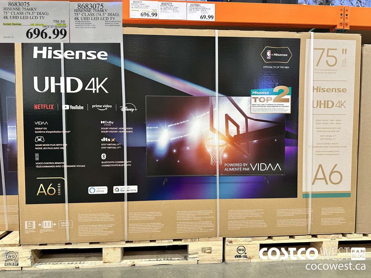 8683075 HISENSE 75A6KV 75