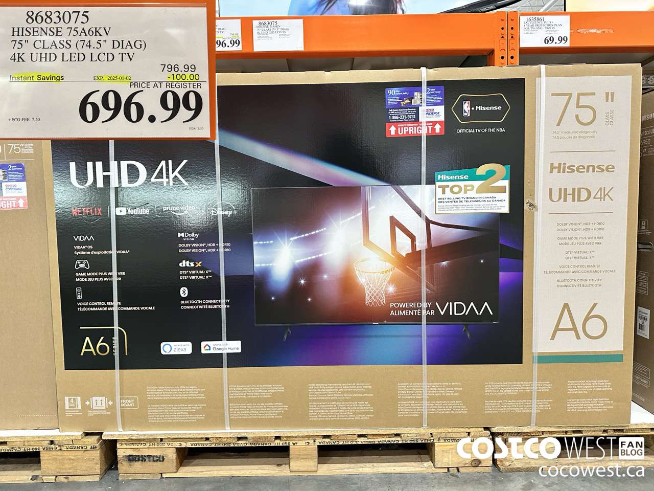 8683075 HISENSE 75A6KV 75