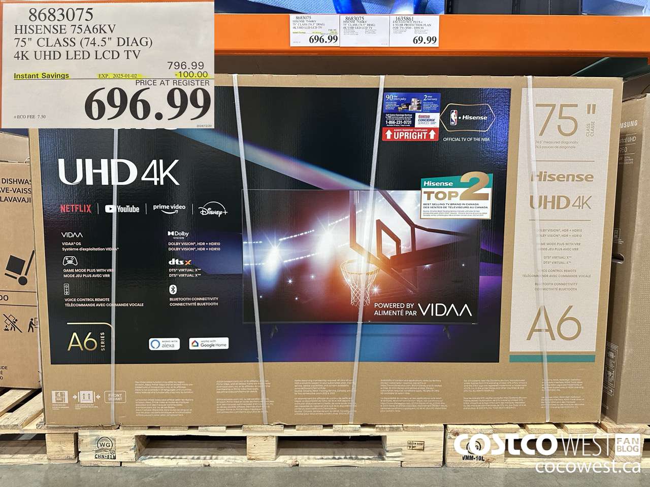 8683075 HISENSE 75A6KV 75