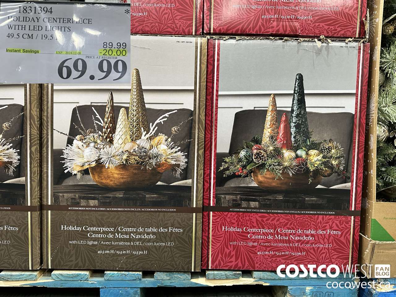 1831394 HOLIDAY CENTERPIECE WITH LED LIGHTS 49.5CM/19.5IN ($20.00 INSTANT SAVINGS EXPIRES ON 2024-12-08) $69.99