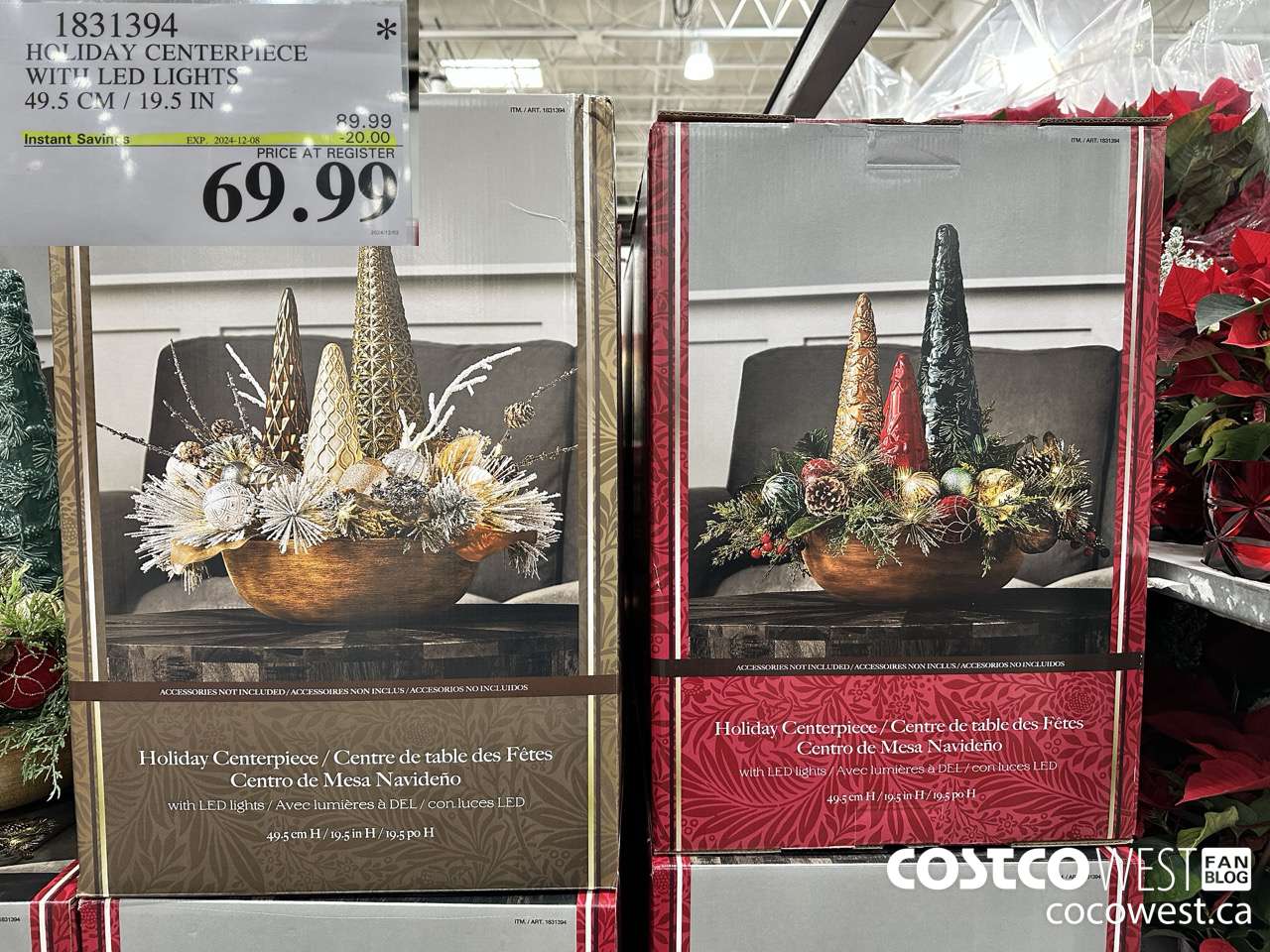 1831394 HOLIDAY CENTERPIECE WITH LED LIGHTS 49.5CM/19.5IN ($20.00 INSTANT SAVINGS EXPIRES ON 2024-12-08) $69.99