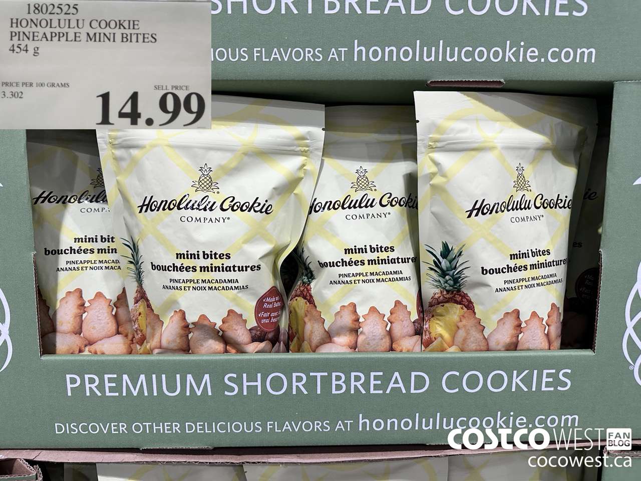 1802525 HONOLULU COOKIE PINEAPPLE MINI BITES 454 G $14.99