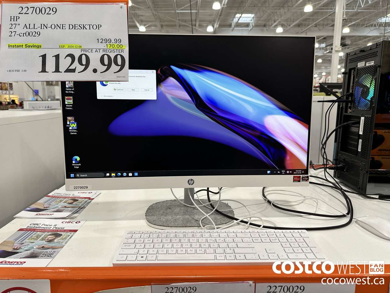 2270029 HP ALL-IN-ONE COMPUTER 27-CR0029 ($170.00 INSTANT SAVINGS EXPIRES ON 2024-12-08) $1129.99