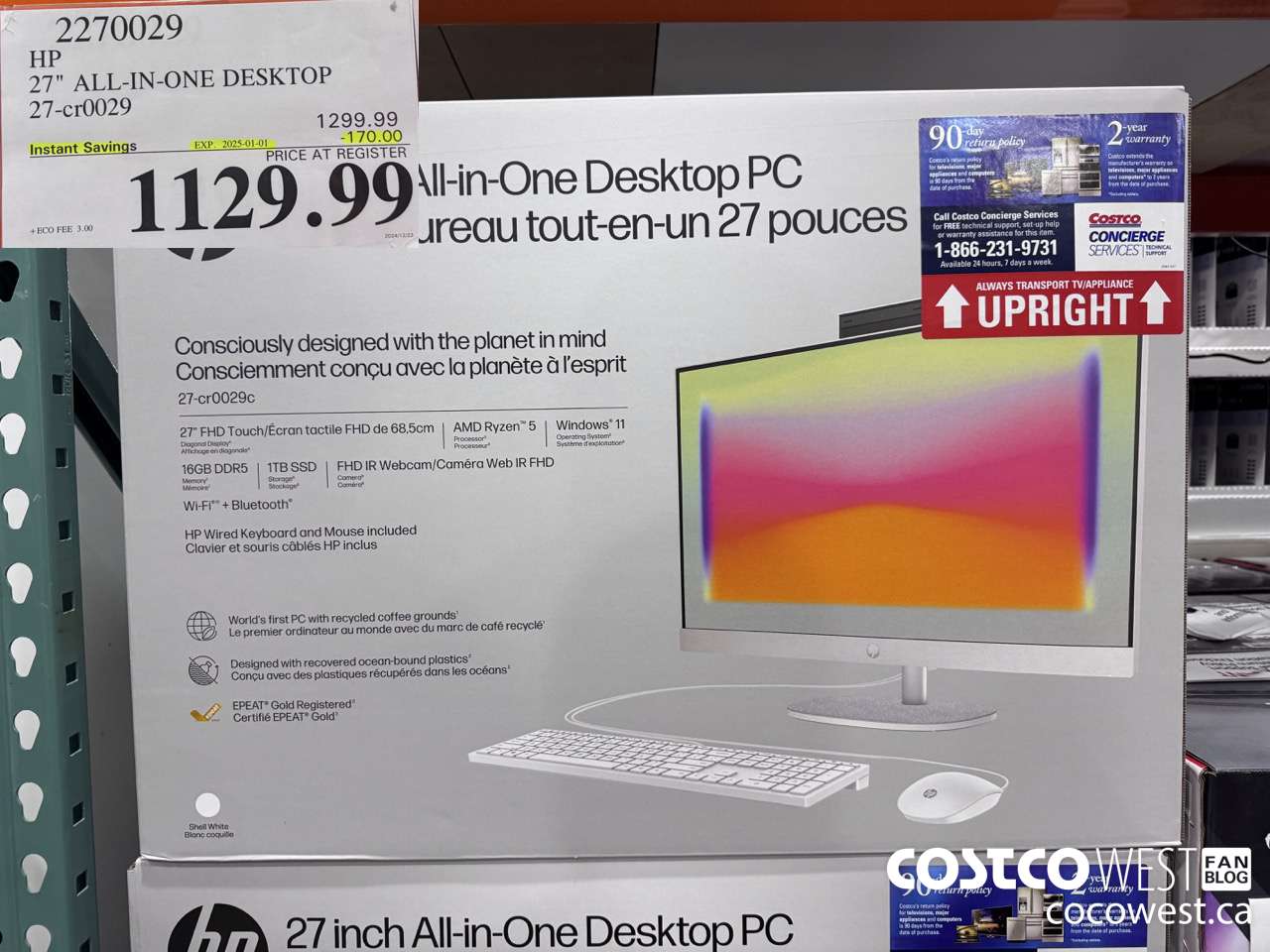 2270029 HP ALL-IN-ONE COMPUTER 27-CR0029 ($170.00 INSTANT SAVINGS EXPIRES ON 2025-01-01) $1129.99