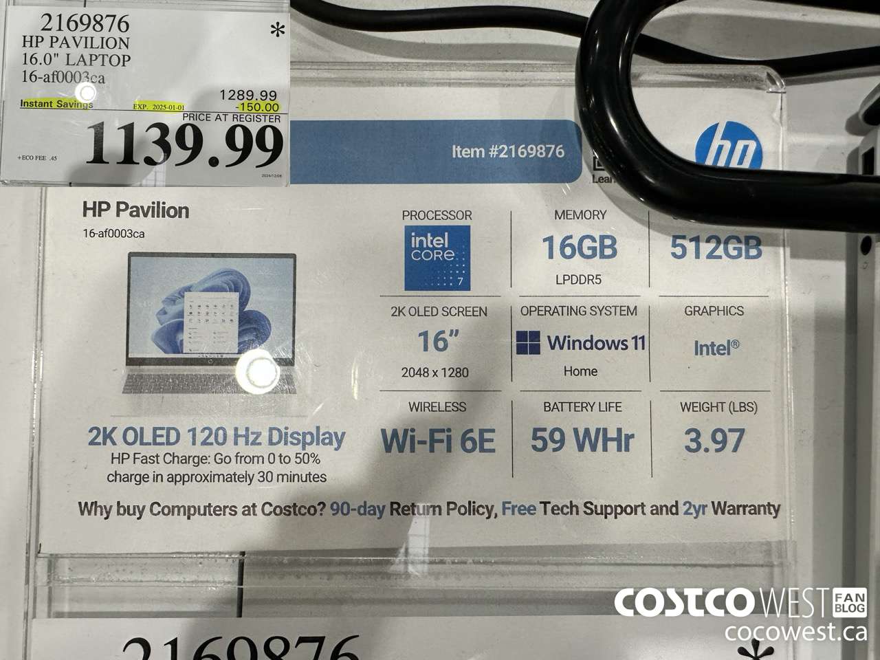 2169876 HP PAVILION 16.0