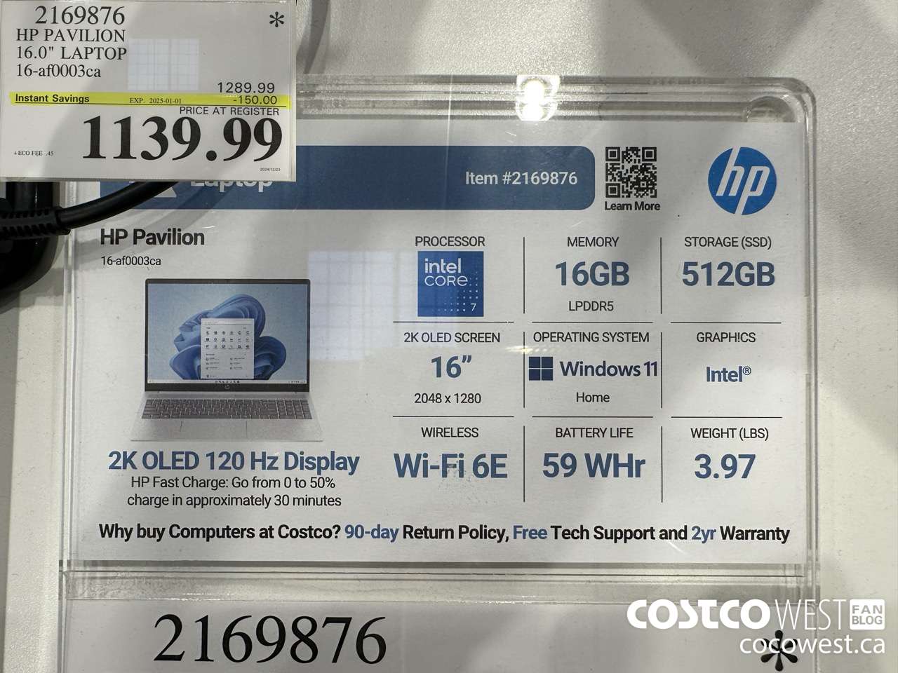 2169876 HP PAVILION 16.0