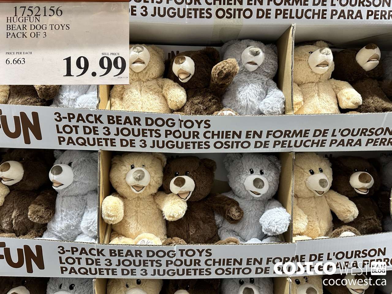 1752156 HUGFUN BEAR DOG TOYS PACK OF 3 $19.99