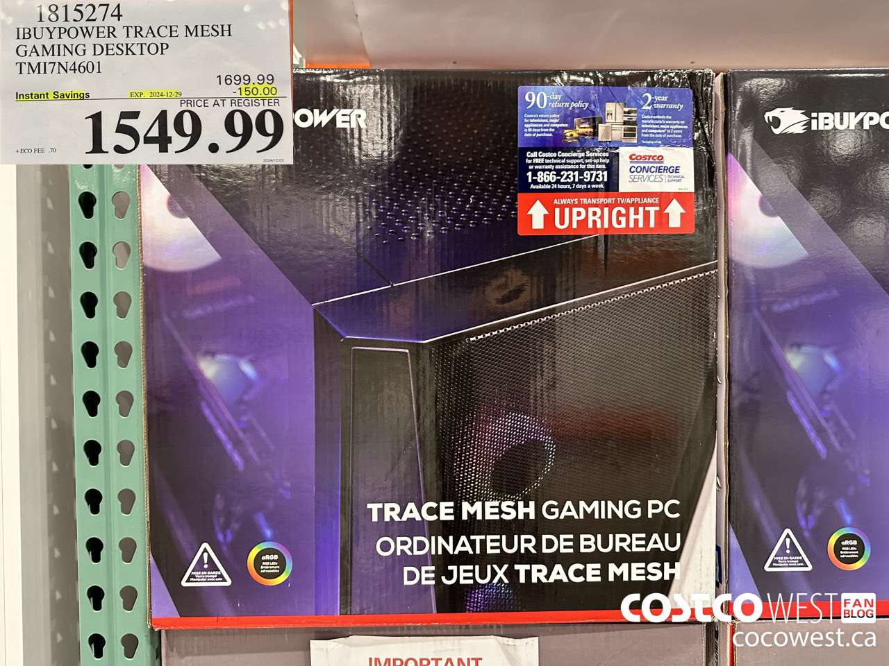 1815274 IBUYPOWER TRACE MESH GAMING DESKTOP TMI7N4601 ($150.00 INSTANT SAVINGS EXPIRES ON 2024-12-29) $1549.99