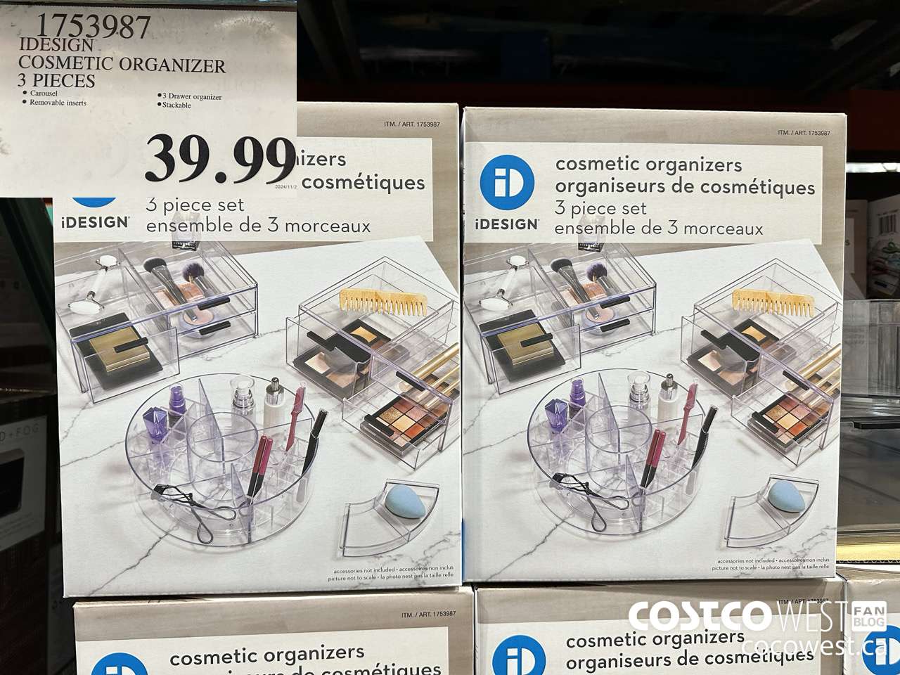1753987 IDESIGN COSMETIC ORGANIZER 3PC SET $39.99