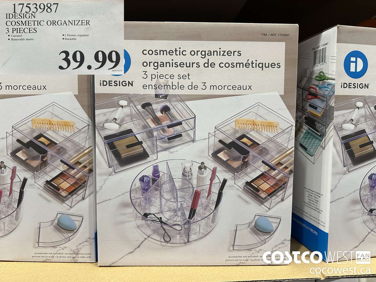 1753987 IDESIGN COSMETIC ORGANIZER 3PC SET $39.99