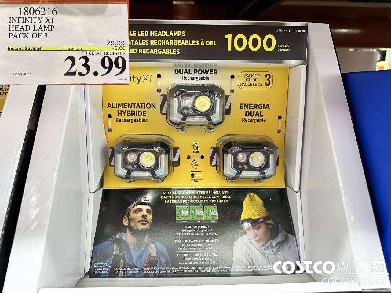1806216 INFINITY X1 HEAD LAMP PACK OF 3 ($6.00 INSTANT SAVINGS EXPIRES ON 2024-12-08) $23.99