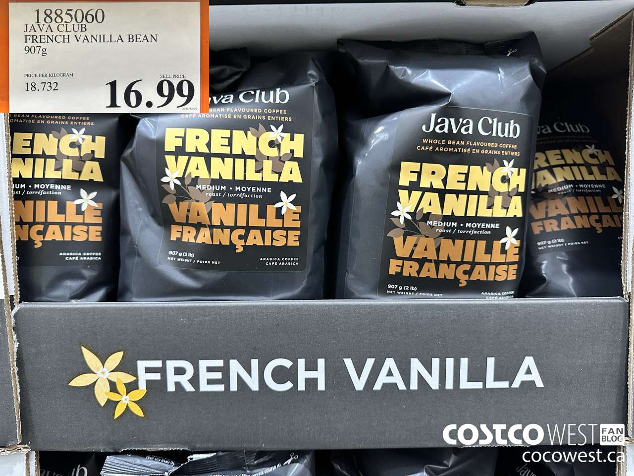 1885060 JAVA CLUB FRENCH VANILLA BEAN 907G $16.99