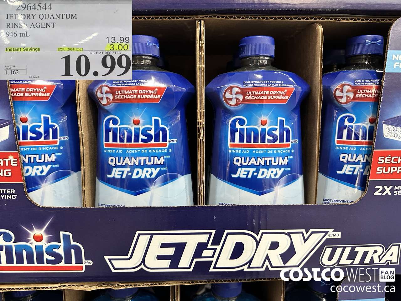 2964544 JET DRY ULTRA RINSE AGENT 946 mL ($3.00 INSTANT SAVINGS EXPIRES ON 2024-12-22) $10.99