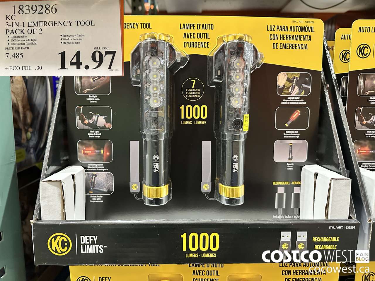 1839286 KC 3-IN-1 EMERGENCY TOOL PACK OF 2 $14.97