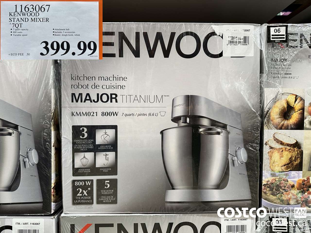 1163067 KENWOOD STAND MIXER 7QT $399.99