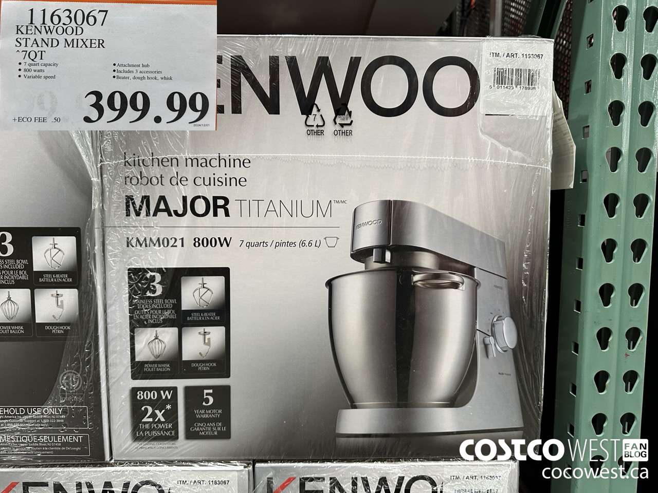 1163067 KENWOOD STAND MIXER 7QT $399.99
