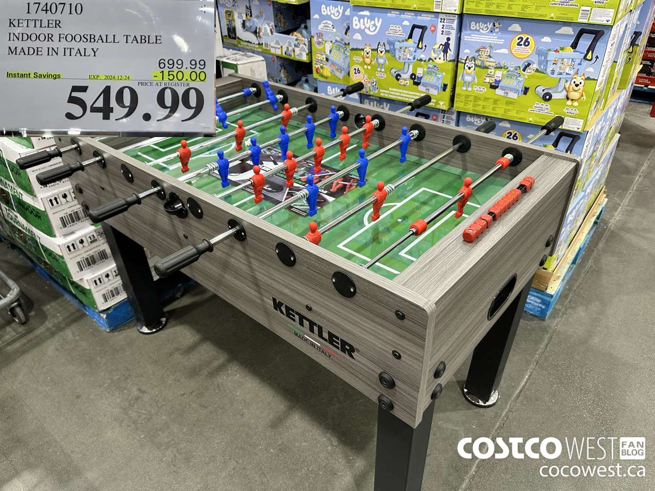 1740710 KETTLER INDOOR FOOSBALL TABLE MADE IN ITALY ($150.00 INSTANT SAVINGS EXPIRES ON 2024-12-24) $549.99
