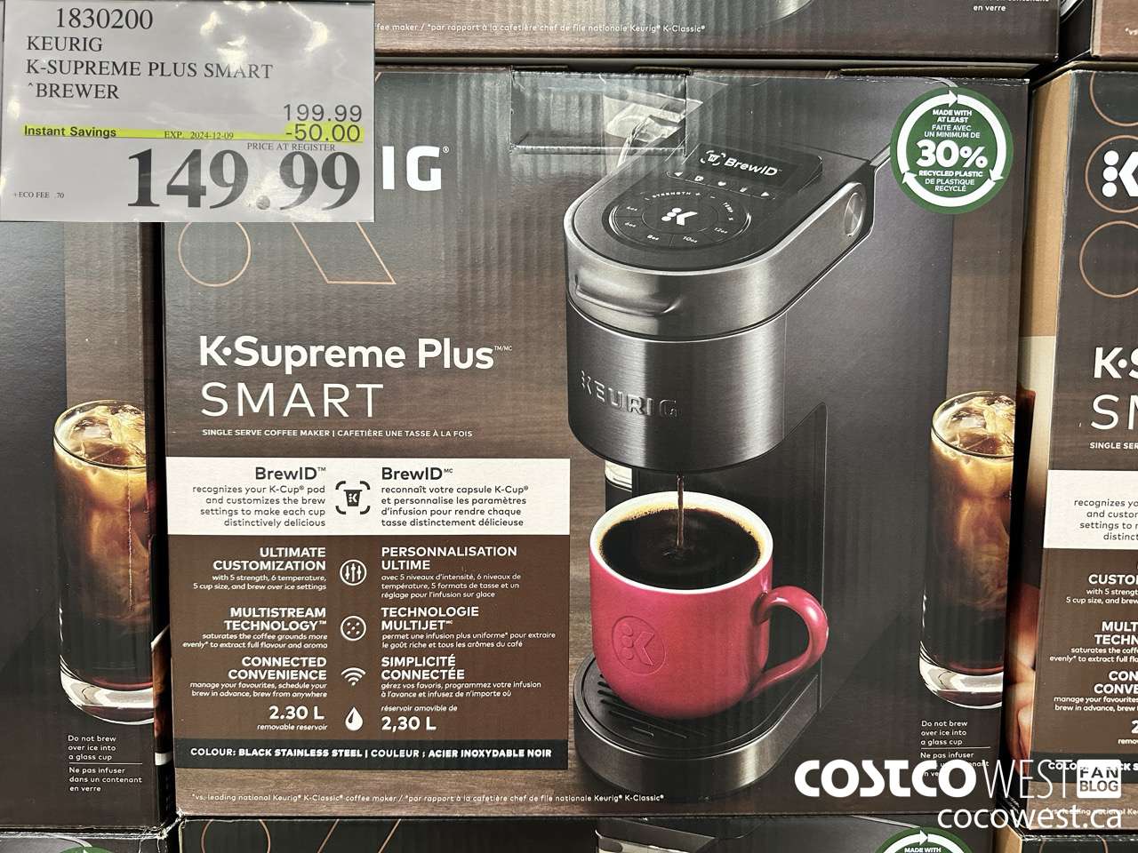 1830200 KEURIG K-SUPREME PLUS SMART BREWER ($50.00 INSTANT SAVINGS EXPIRES ON 2024-12-09) $149.99