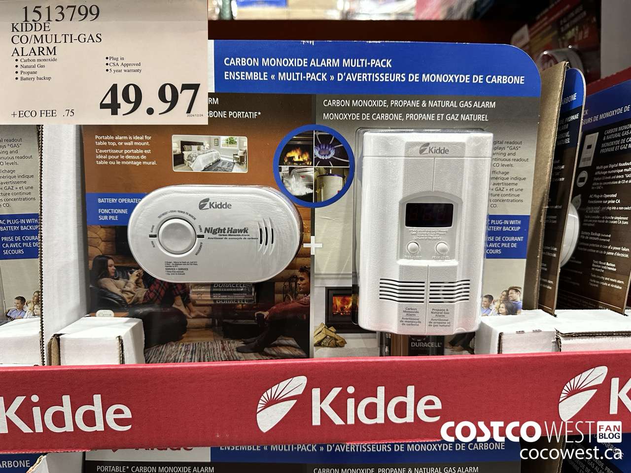 1513799 KIDDE CO/MULTI-GAS ALARM $49.97