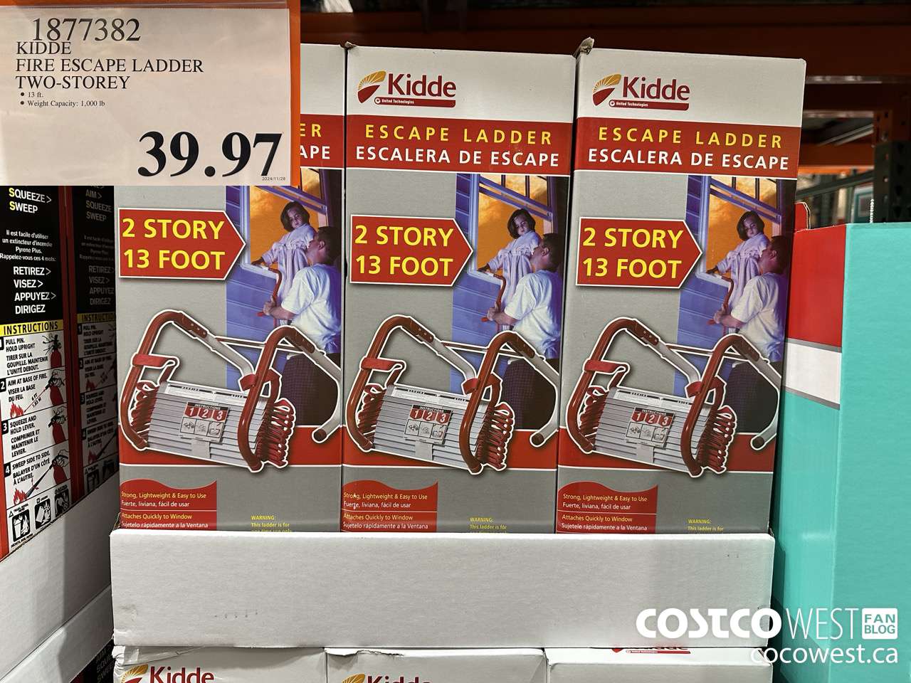 1877382 KIDDE FIRE ESCAPE LADDER TWO - STOREY $39.97