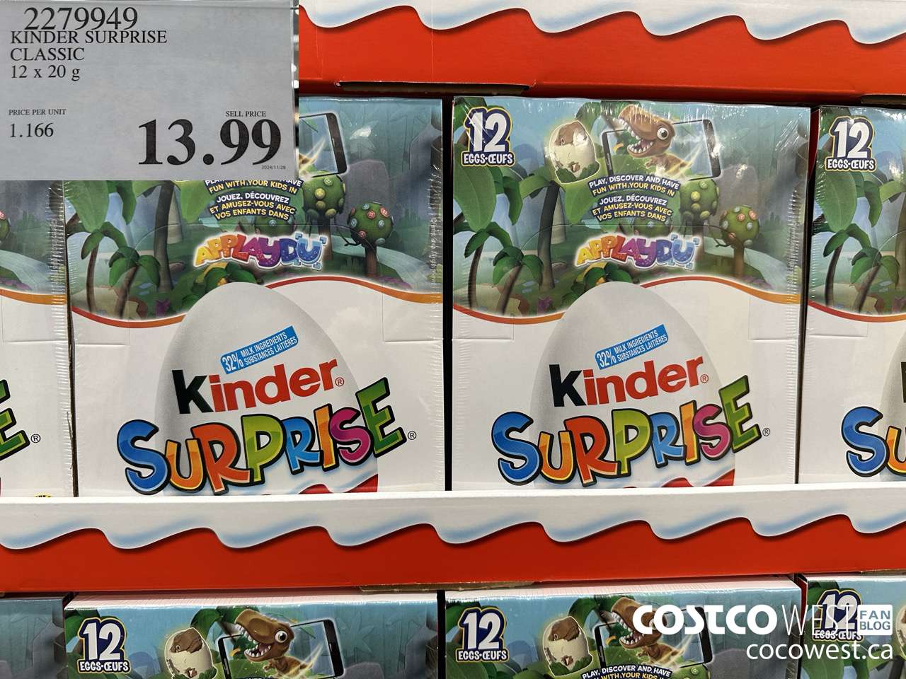 2279949 KINDER SURPRISE CLASSIC 12 x 20g $13.99
