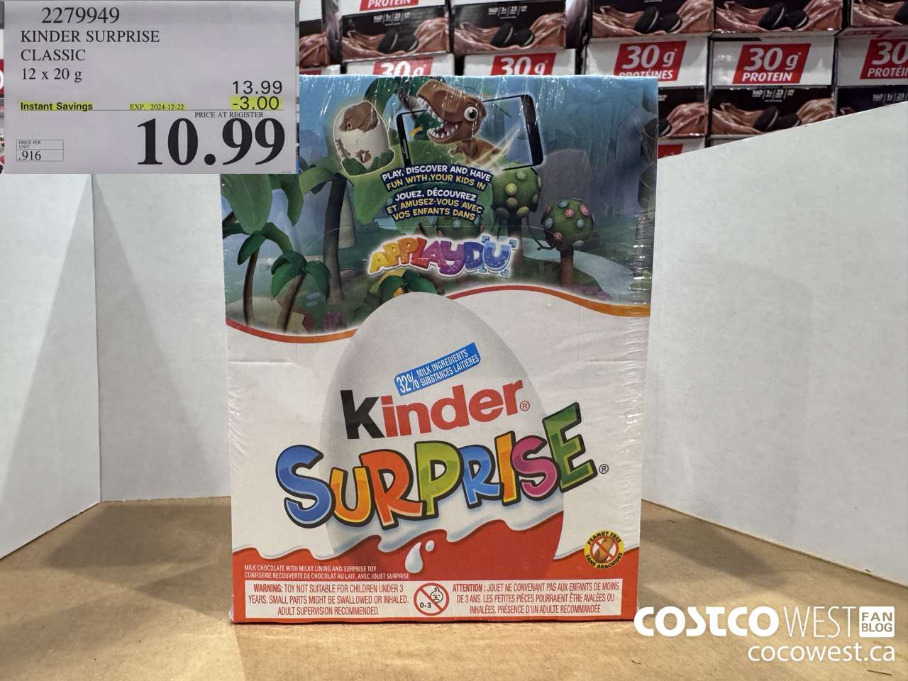 2279949 KINDER SURPRISE CLASSIC 12 x 20g ($3.00 INSTANT SAVINGS EXPIRES ON 2024-12-22) $10.99