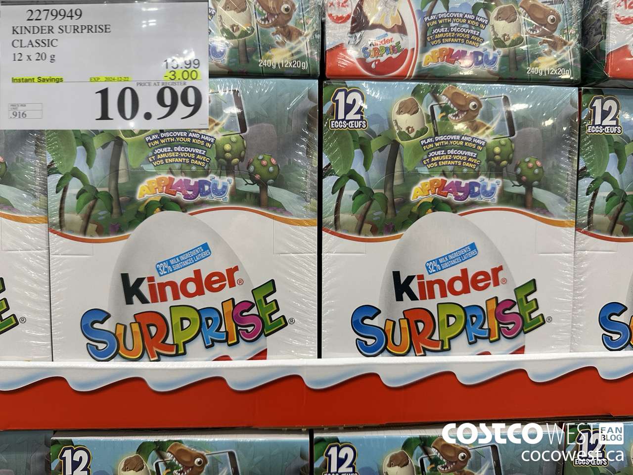 2279949 KINDER SURPRISE CLASSIC 12 x 20g ($3.00 INSTANT SAVINGS EXPIRES ON 2024-12-22) $10.99