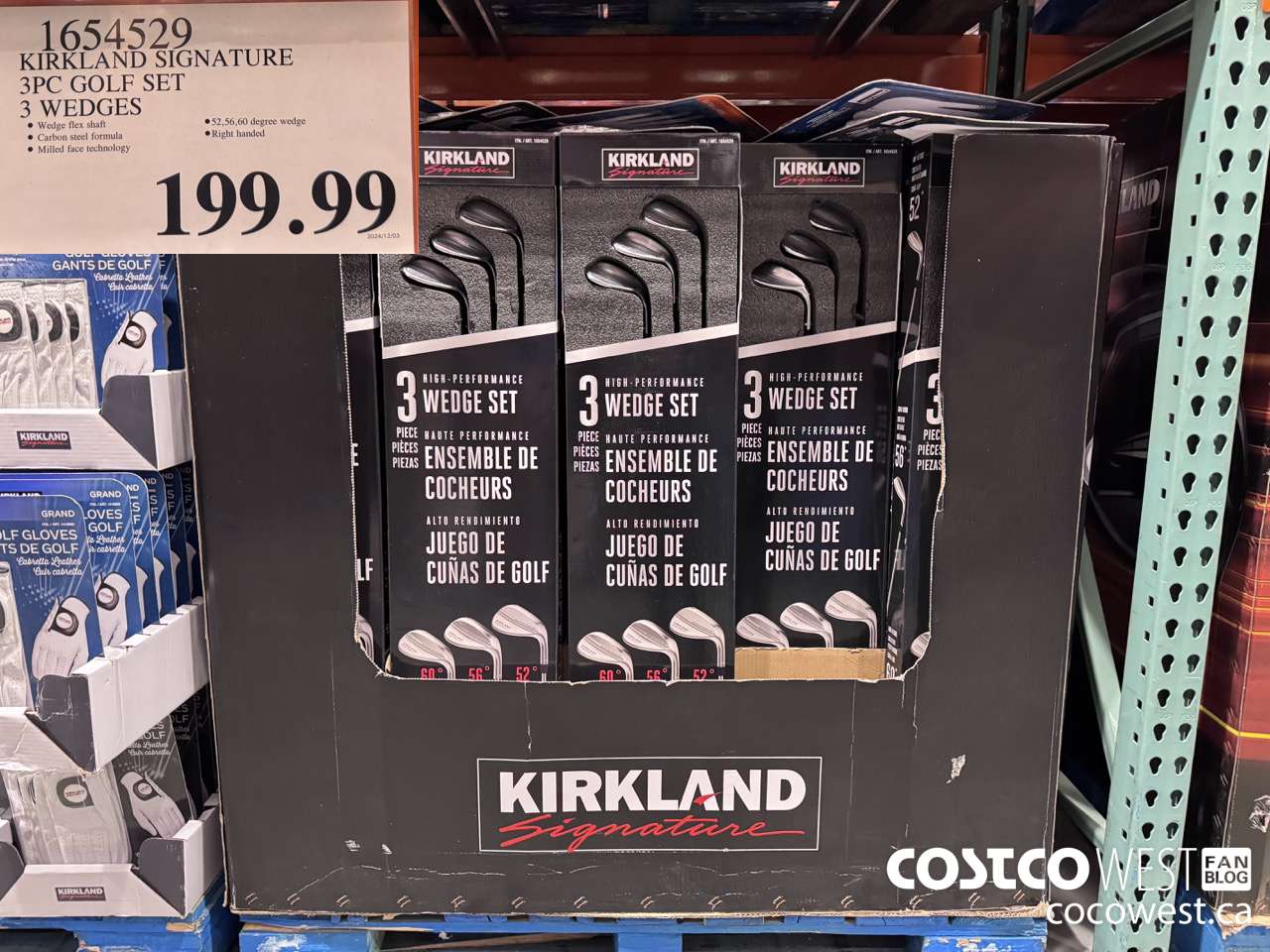 1654529 KIRKLAND SIGNATURE 3PC GOLF SET 3 WEDGES $199.99