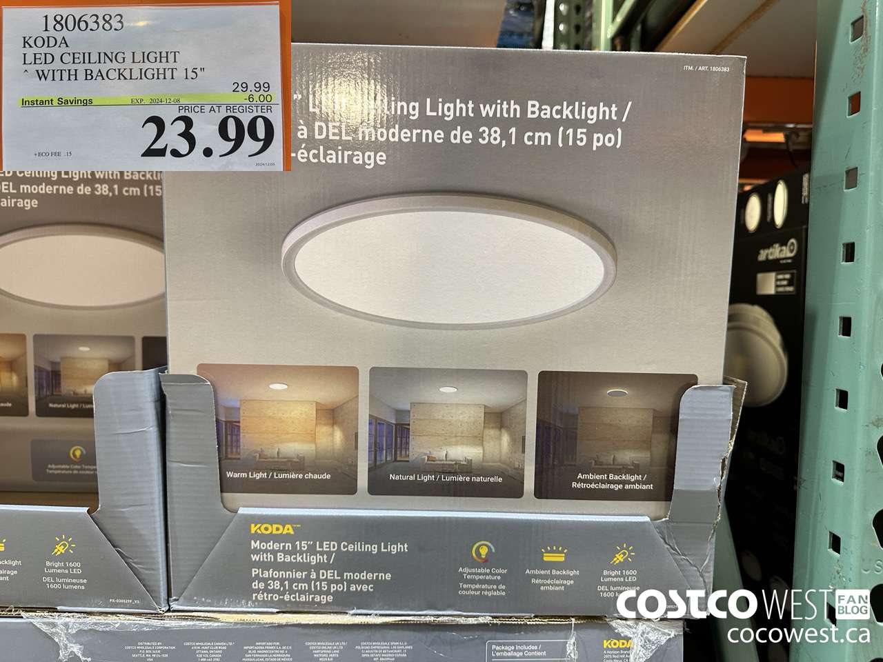 1806383 KODA LED CEILING LIGHT WITH BACKLIGHT 15