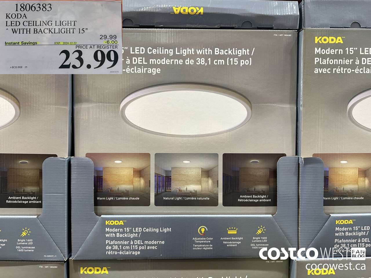 1806383 KODA LED CEILING LIGHT WITH BACKLIGHT 15