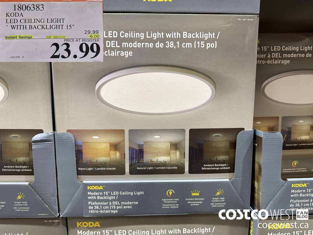 1806383 KODA LED CEILING LIGHT WITH BACKLIGHT 15
