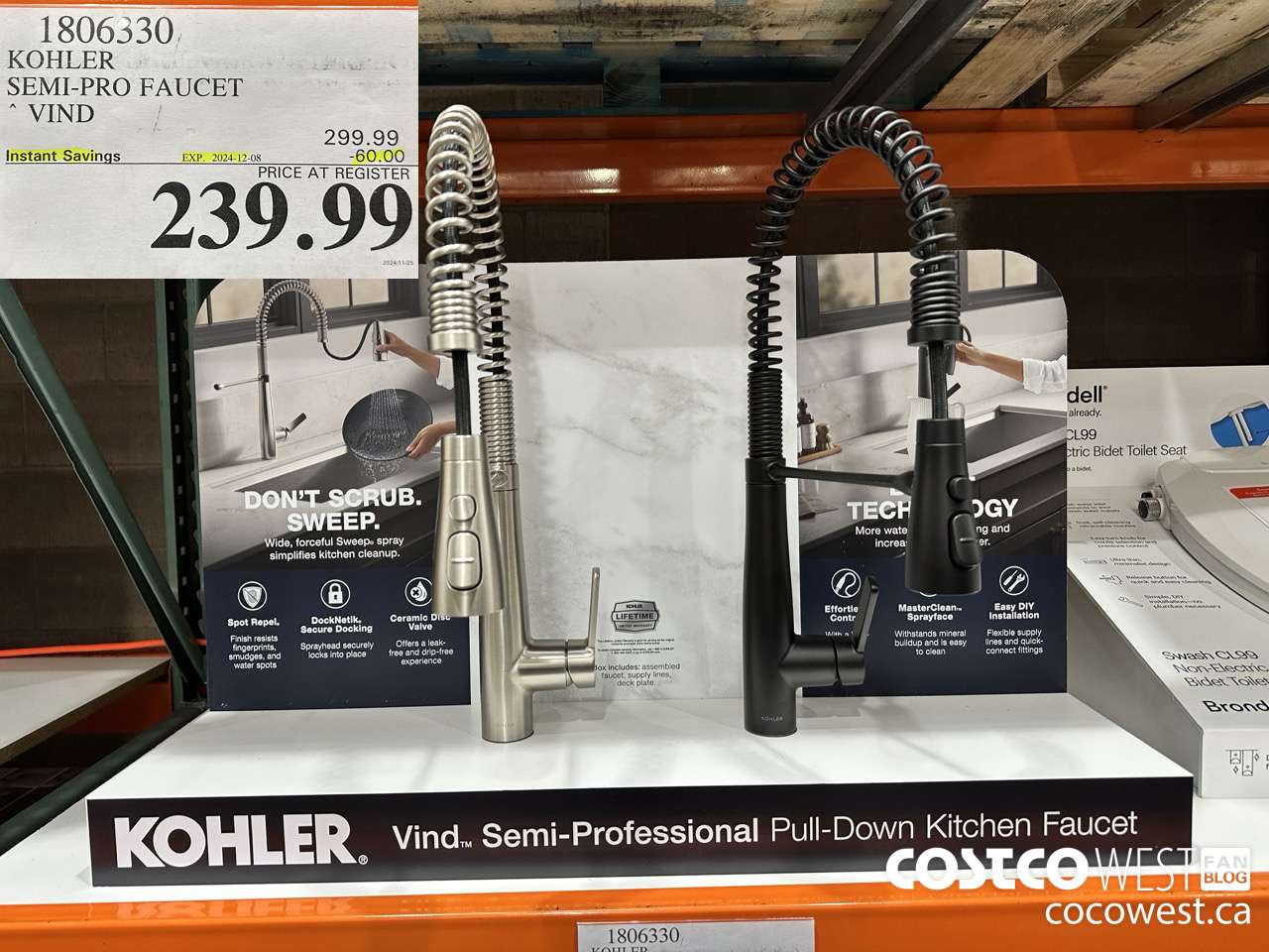 1806330 KOHLER SEMI-PRO FAUCET VIND ($60.00 INSTANT SAVINGS EXPIRES ON 2024-12-08) $239.99