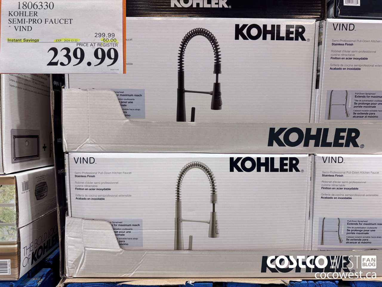 1806330 KOHLER SEMI-PRO FAUCET VIND ($60.00 INSTANT SAVINGS EXPIRES ON 2024-12-22) $239.99