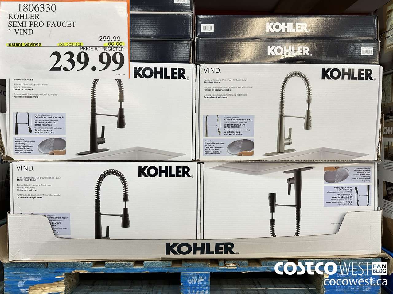1806330 KOHLER SEMI-PRO FAUCET VIND ($60.00 INSTANT SAVINGS EXPIRES ON 2024-12-22) $239.99