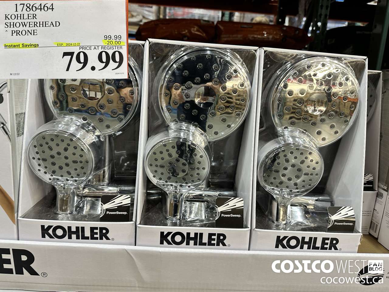 1786464 KOHLER SHOWERHEAD PRONE ($20.00 INSTANT SAVINGS EXPIRES ON 2024-12-22) $79.99