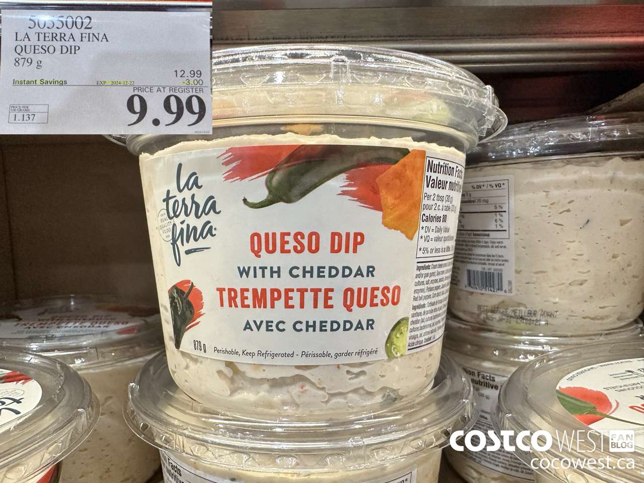 5055002 LA TERRA FINA QUESO DIP 879 g ($3.00 INSTANT SAVINGS EXPIRES ON 2024-12-22) $9.99