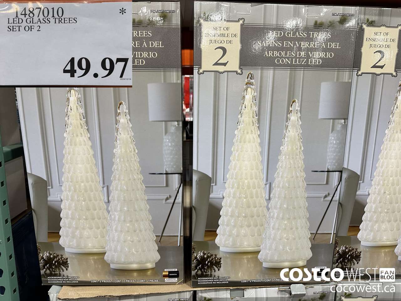 1487010 LED GLASS TREES SET OF 2 INDOOR ONLY $49.97