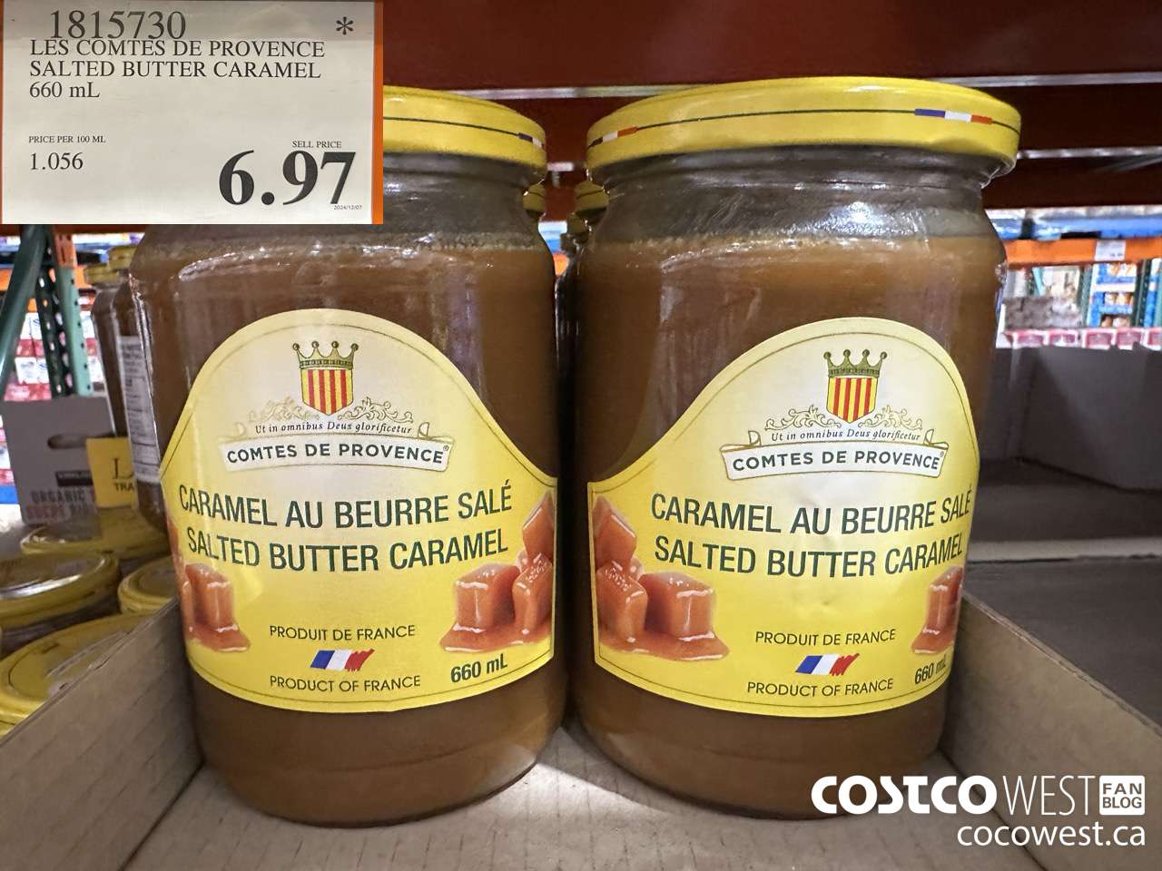 1815730 LES COMTES DE PROVENCE SALTED BUTTER CARAMEL 660ML $6.97