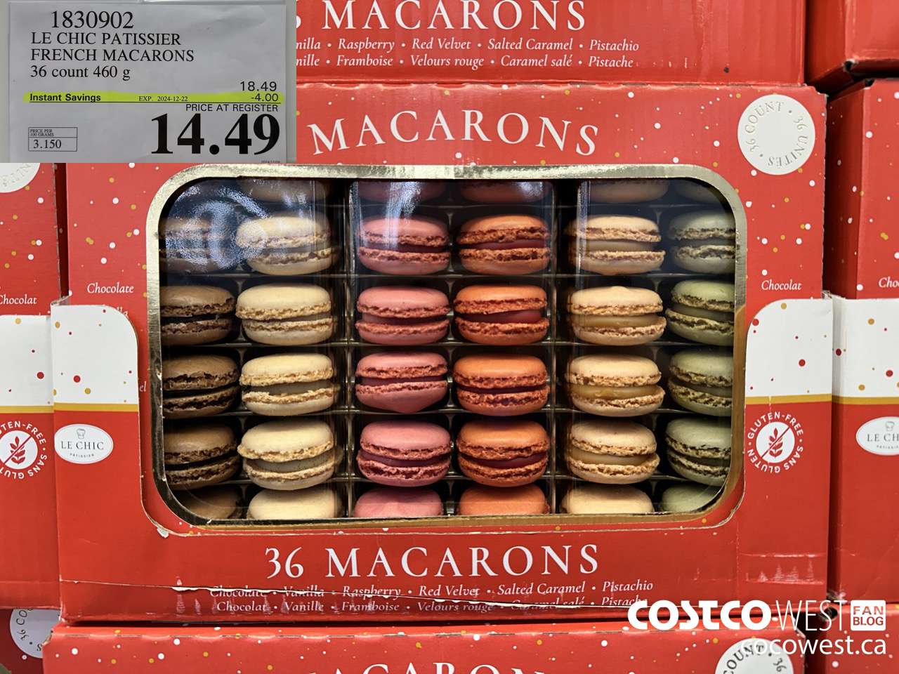 1830902 LE CHIC PATISSIER FRENCH MACARONS 36 COUNT 460G ($4.00 INSTANT SAVINGS EXPIRES ON 2024-12-22) $14.49