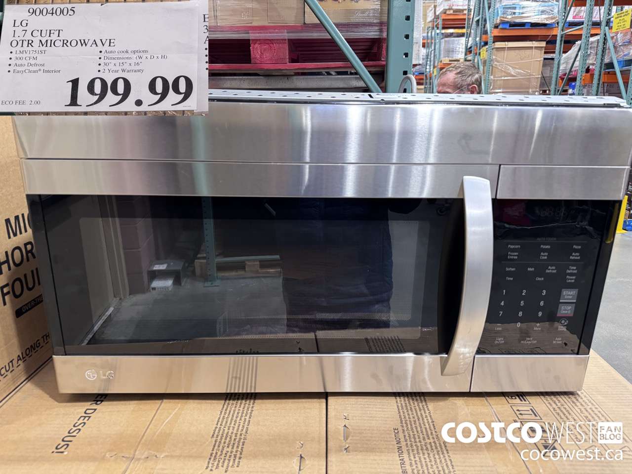 9004005 LG 1.7 CUFT OTR MICROWAVE $199.99