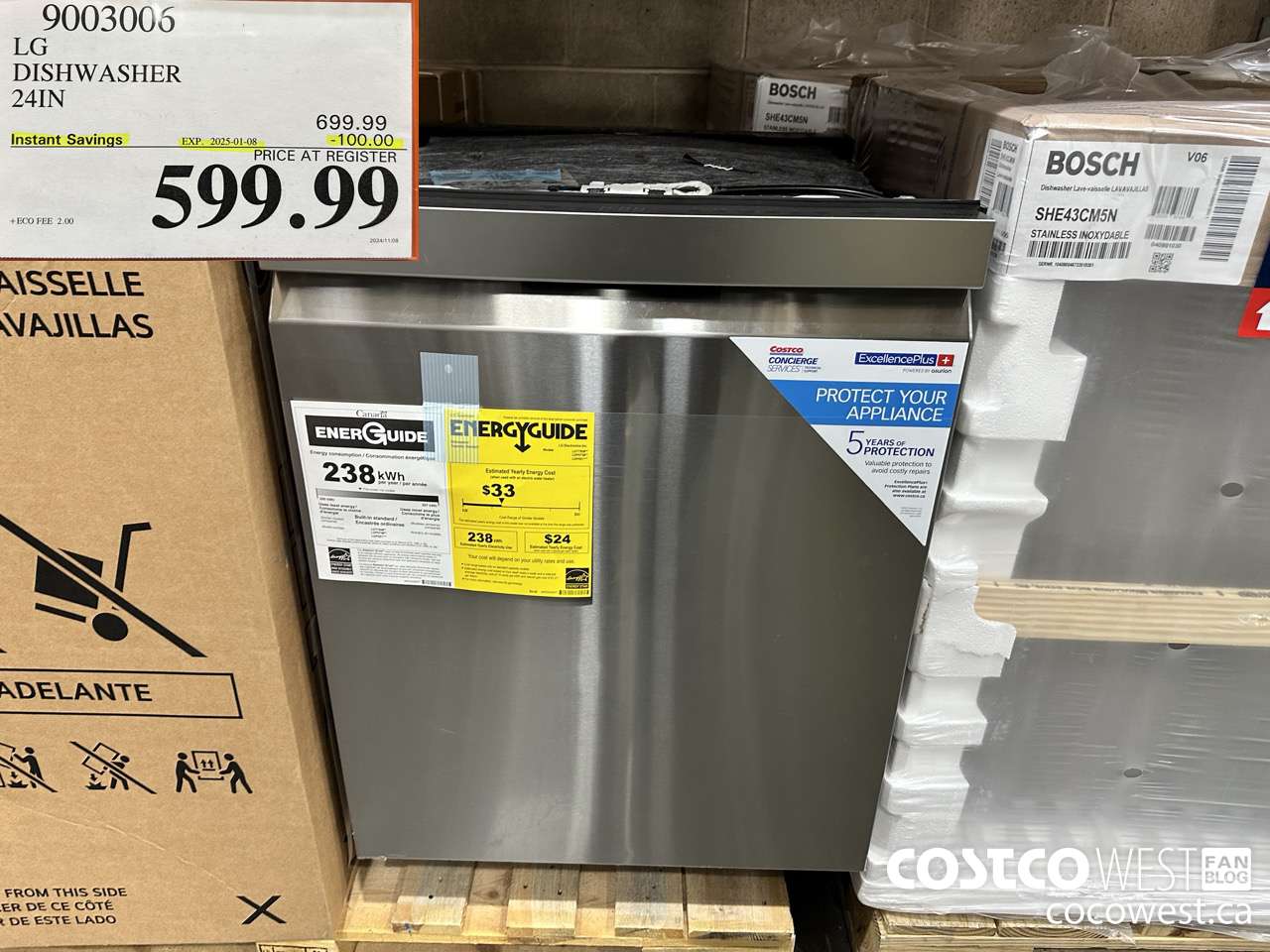 9003006 LG DISHWASHER 24IN ($100.00 INSTANT SAVINGS EXPIRES ON 2025-01-08) $599.99