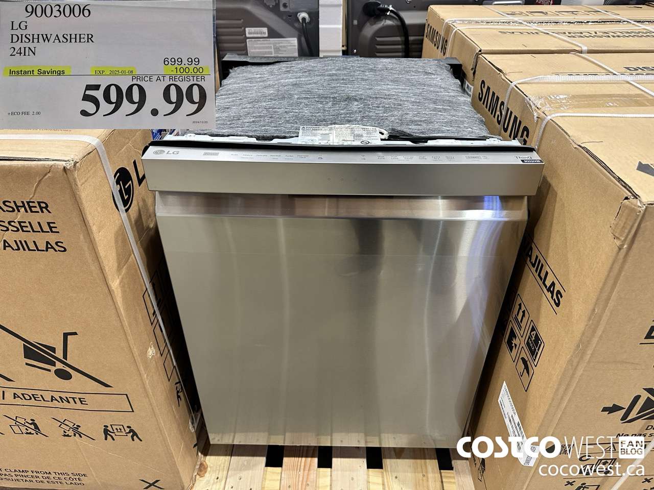 9003006 LG DISHWASHER 24IN ($100.00 INSTANT SAVINGS EXPIRES ON 2025-01-08) $599.99