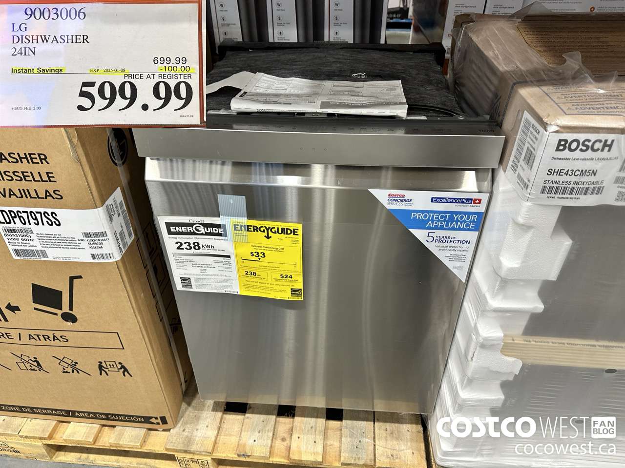 9003006 LG DISHWASHER 24IN ($100.00 INSTANT SAVINGS EXPIRES ON 2025-01-08) $599.99
