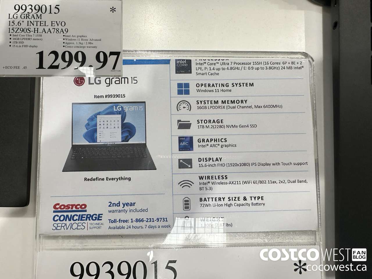 9939015 LG GRAM 15.6