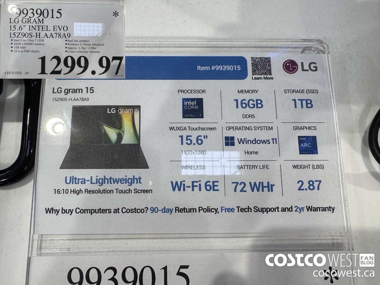 9939015 LG GRAM 15.6