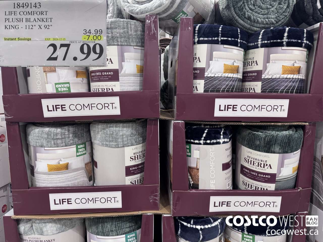 1849143 LIFE COMFORT PLUSH BLANKET KING 112