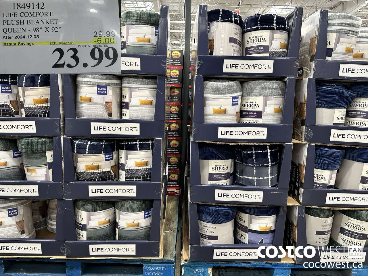 1849142 LIFE COMFORT PLUSH BLANKET QUEEN 98